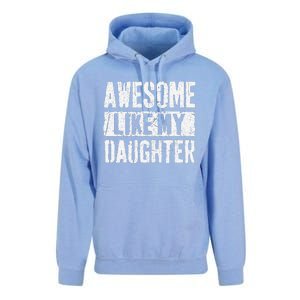 Awesome Like My Daughter Retro Man Dad Funny Fathers Day Unisex Surf Hoodie