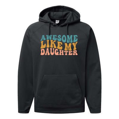 Awesome Like My Daughter Wavy Performance Fleece Hoodie