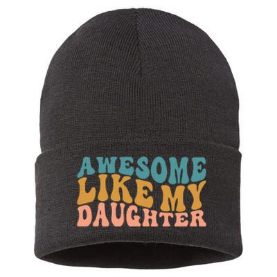 Awesome Like My Daughter Wavy Sustainable Knit Beanie