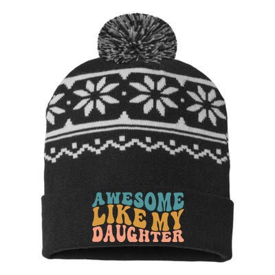 Awesome Like My Daughter Wavy USA-Made Snowflake Beanie