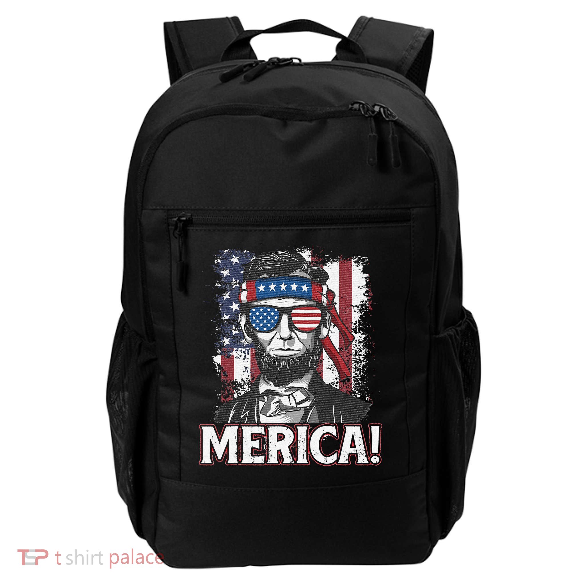 Abraham Lincoln Merica USA American Flag 4th of July Backpack