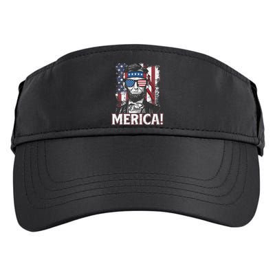 Abraham Lincoln Merica USA American Flag 4th of July Adult Drive Performance Visor
