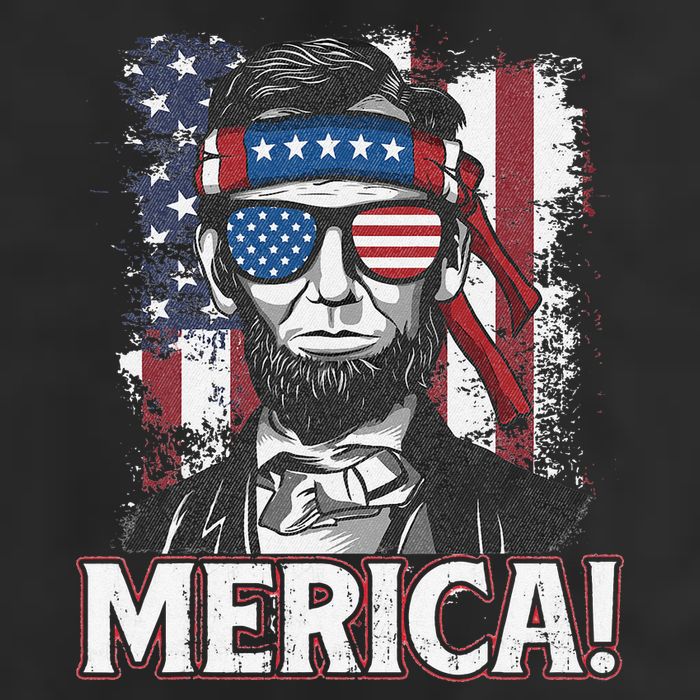Abraham Lincoln Merica USA American Flag 4th of July 11oz C Handle Ceramic Mug