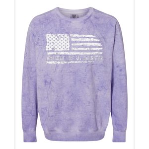 Awesome Like My Daughter 4th Of July FatherS Day Usa Flag Colorblast Crewneck Sweatshirt