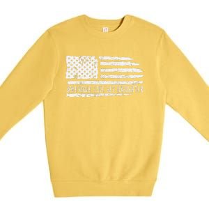 Awesome Like My Daughter 4th Of July FatherS Day Usa Flag Premium Crewneck Sweatshirt