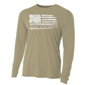 Awesome Like My Daughter 4th Of July FatherS Day Usa Flag Cooling Performance Long Sleeve Crew