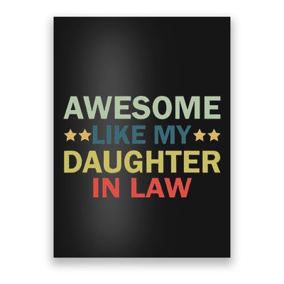 Awesome Like My Daughter In Law Family Lovers Retro Vintage Poster