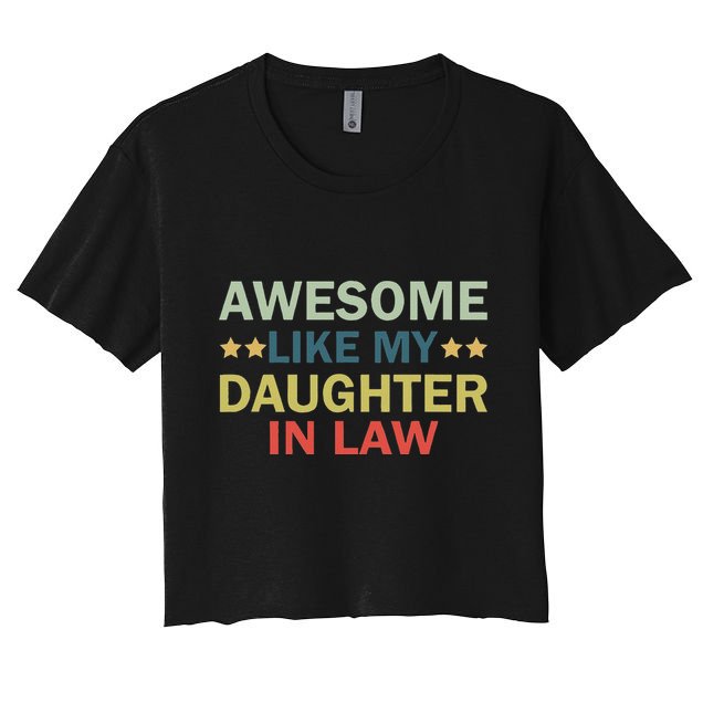 Awesome Like My Daughter In Law Family Lovers Retro Vintage Crop Top