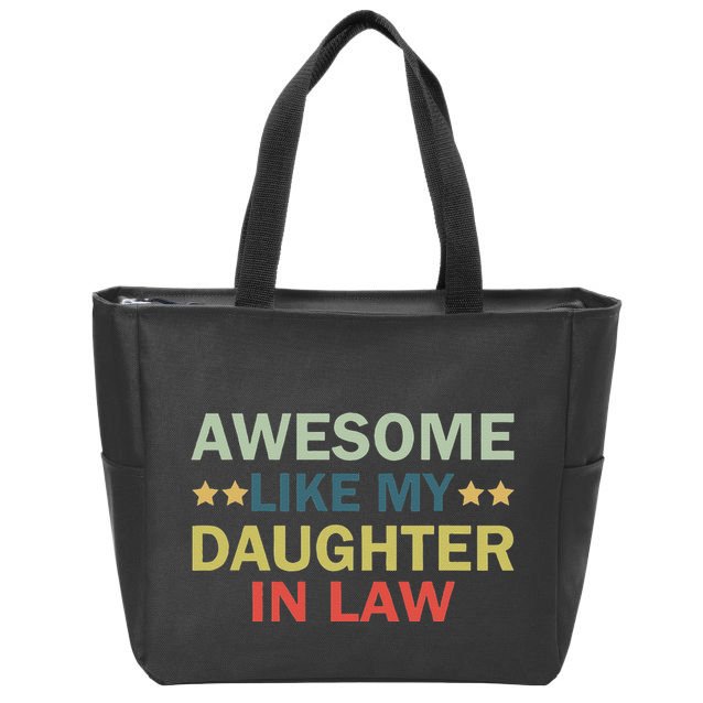 Awesome Like My Daughter In Law Family Lovers Retro Vintage Zip Tote Bag