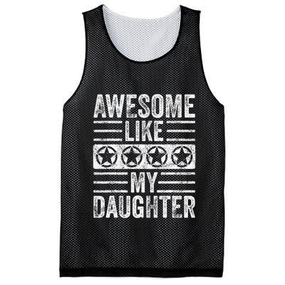 Awesome Like My Daughter Funny Vintage Father Mom Dad Joke Mesh Reversible Basketball Jersey Tank