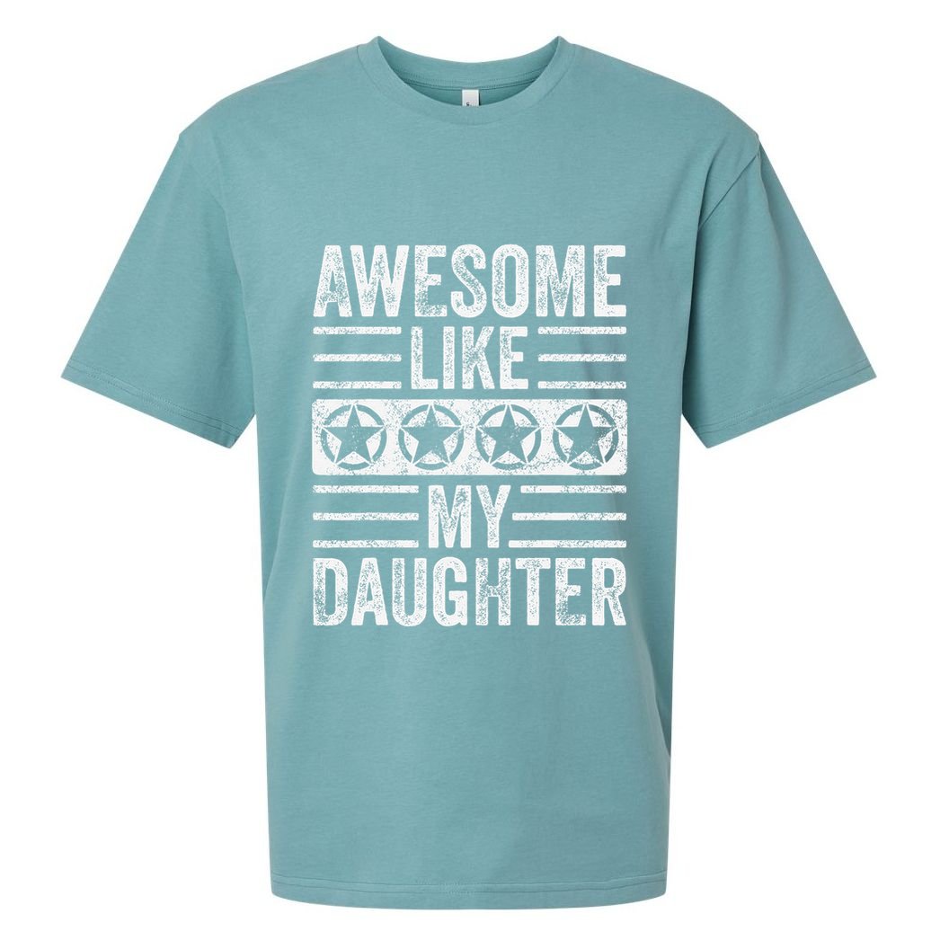 Awesome Like My Daughter Funny Vintage Father Mom Dad Joke Sueded Cloud Jersey T-Shirt