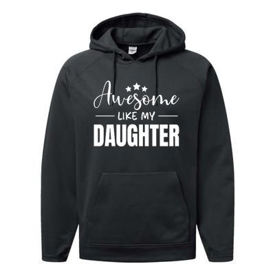 Awesome Like My Daughter White Performance Fleece Hoodie