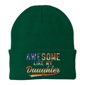 Awesome Like My Daughter Retro Funny Dad Fathers Day Dad Knit Cap Winter Beanie