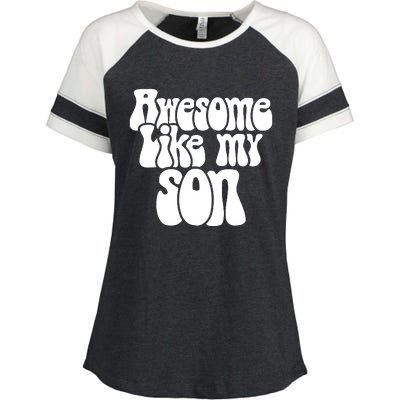 Awesome Like My Son Fathers Day T Enza Ladies Jersey Colorblock Tee