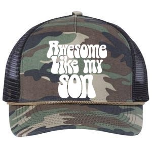 Awesome Like My Son Fathers Day T Retro Rope Trucker Hat Cap