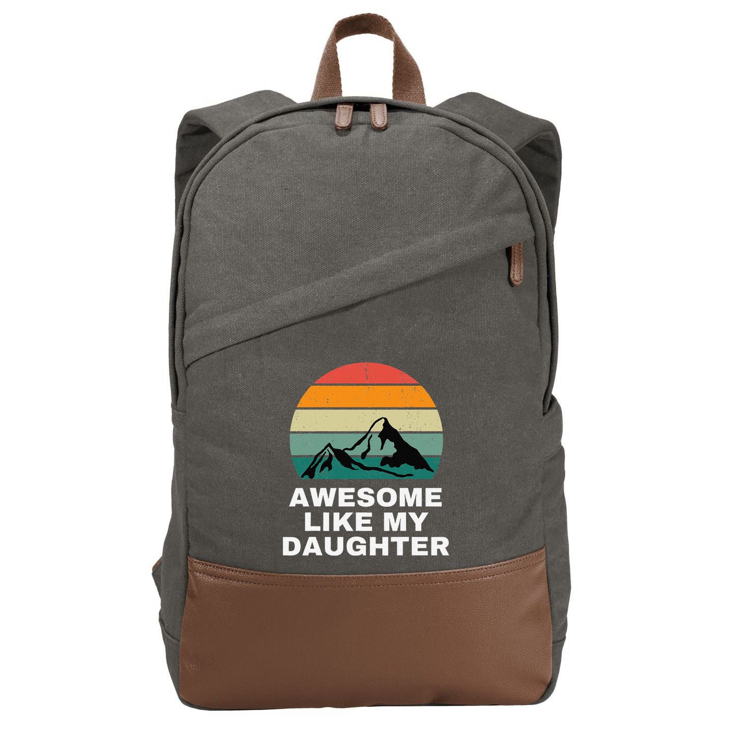 Awesome Like My Daughter Gift Funny FatherS Day Cotton Canvas Backpack