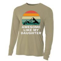 Awesome Like My Daughter Gift Funny FatherS Day Cooling Performance Long Sleeve Crew