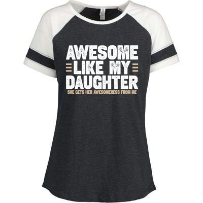 Awesome Like My Daughter Dad Enza Ladies Jersey Colorblock Tee