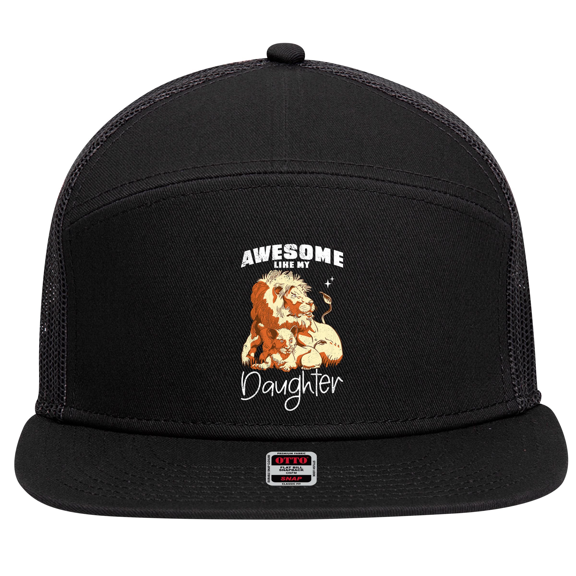 Awesome Like My Daughter. Lion Dad Lion Daughter. 7 Panel Mesh Trucker Snapback Hat