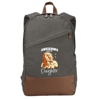 Awesome Like My Daughter. Lion Dad Lion Daughter. Cotton Canvas Backpack