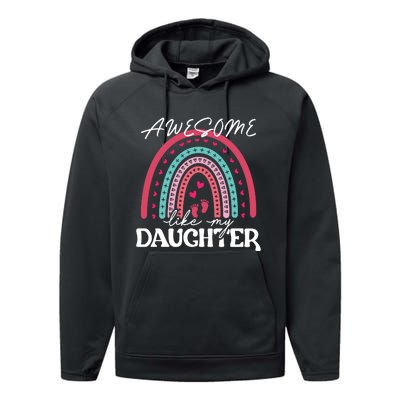 AWESOME LIKE MY DAUGHTER T Performance Fleece Hoodie