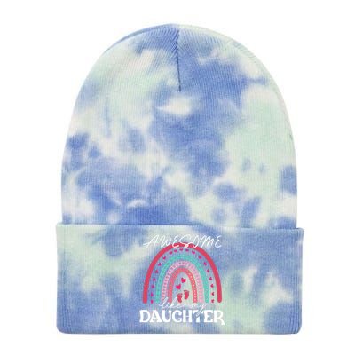 AWESOME LIKE MY DAUGHTER T Tie Dye 12in Knit Beanie