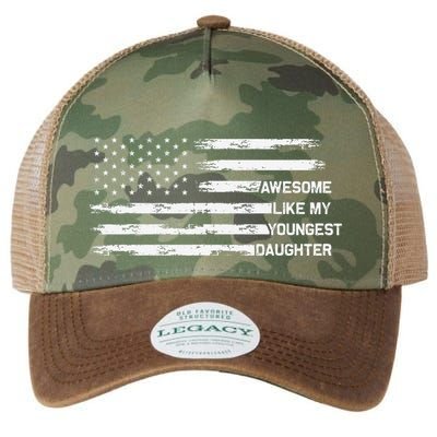Awesome Like My Youngest Daughter Fathers Day Dad Joke Legacy Tie Dye Trucker Hat