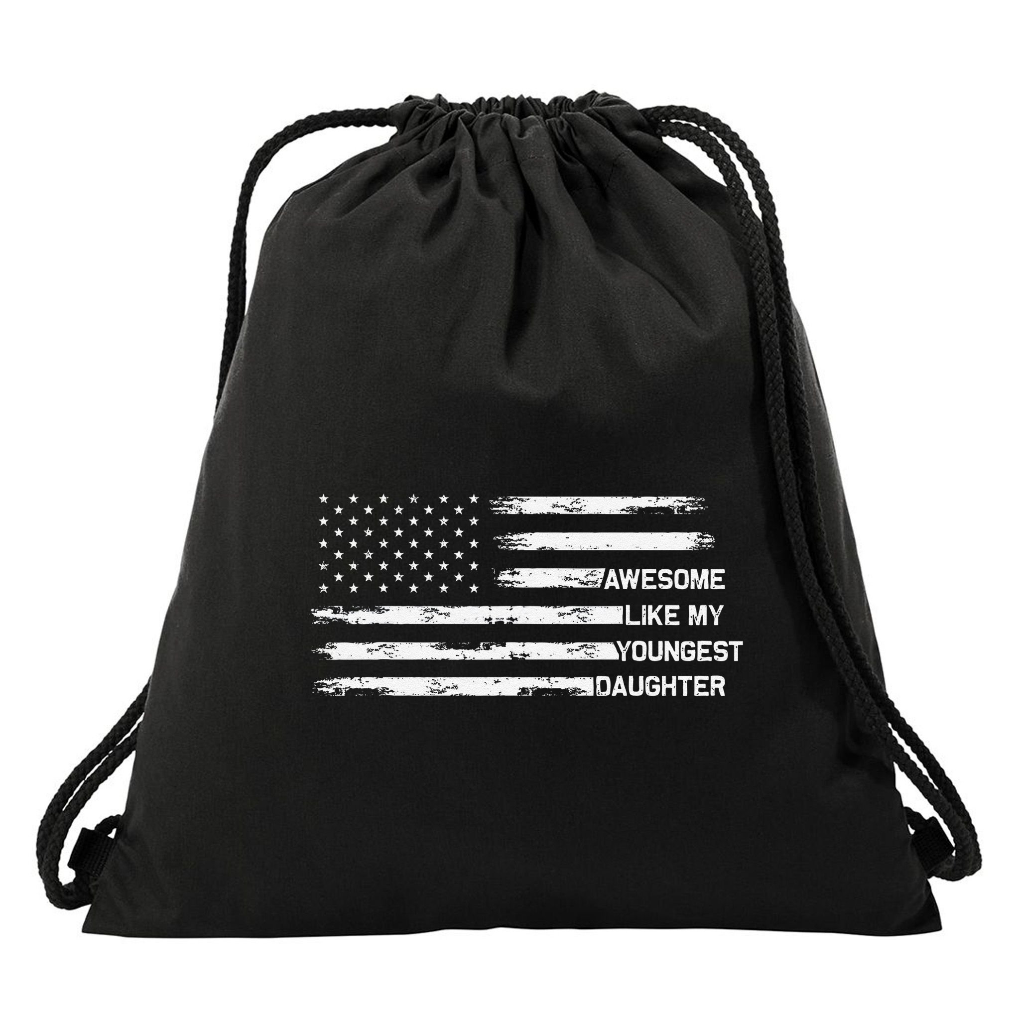 Awesome Like My Youngest Daughter Fathers Day Dad Joke Drawstring Bag