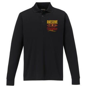 Awesome Like My Step Daughter Stepdad & Stepmom FatherS Day Performance Long Sleeve Polo