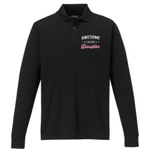 Awesome Like My Daughters Funny Fathers Day Performance Long Sleeve Polo