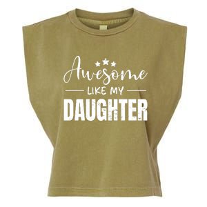 Awesome Like My Daughter Old Black Garment-Dyed Women's Muscle Tee