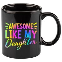 Awesome Like My Daughter Funny Fathers Day Dad Tie Dye 11oz C Handle Ceramic Mug