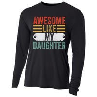 Awesome Like My Daughter Funny Vintage Fathers Day Dad Cooling Performance Long Sleeve Crew