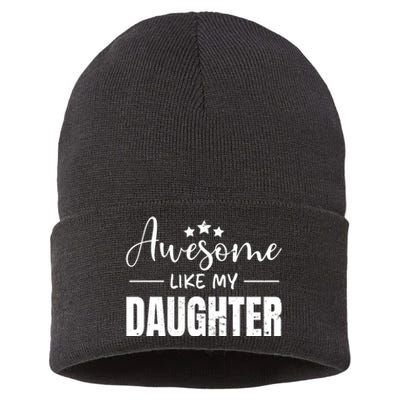 Awesome Like My Daughter Old White Sustainable Knit Beanie