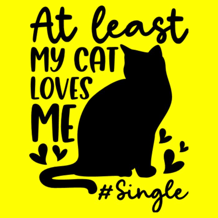At Least My Cat Loves Me #Single Funny Cats Lover Quotes 11oz C Handle Ceramic Mug
