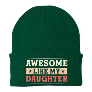 Awesome Like My Daughter Funny Fathers Day Awesome Dad Knit Cap Winter Beanie