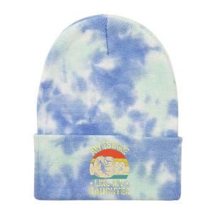 Awesome Like My Daughter Gift Funny FatherS Day Tie Dye 12in Knit Beanie