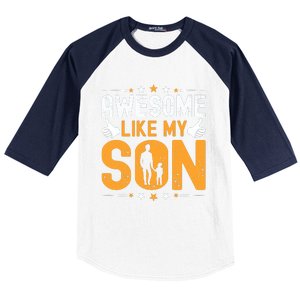 Awesome Like My Son Happy Fathers Day Baseball Sleeve Shirt