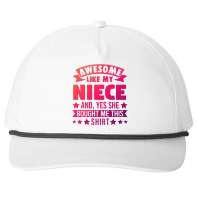 Awesome Like My Niece Uncle Aunt Gift Snapback Five-Panel Rope Hat