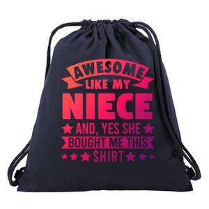 Awesome Like My Niece Uncle Aunt Gift Drawstring Bag