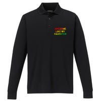 Awesome Like My Daughter Gifts Fathers Day Juneteenth Dad Performance Long Sleeve Polo