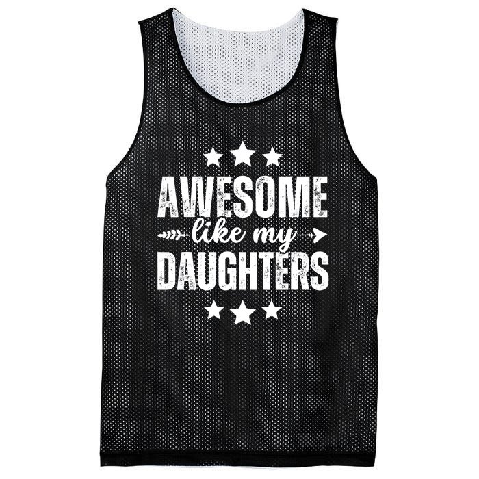 Awesome Like My Daughters Funny Fathers Day Dad Vintage Mesh Reversible Basketball Jersey Tank