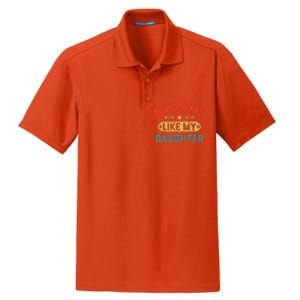 Awesome Like My Daughter Retro Man Dad Funny Fathers Day Dry Zone Grid Polo