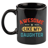 Awesome Like My Daughter Retro Man Dad Funny Fathers Day 11oz C Handle Ceramic Mug