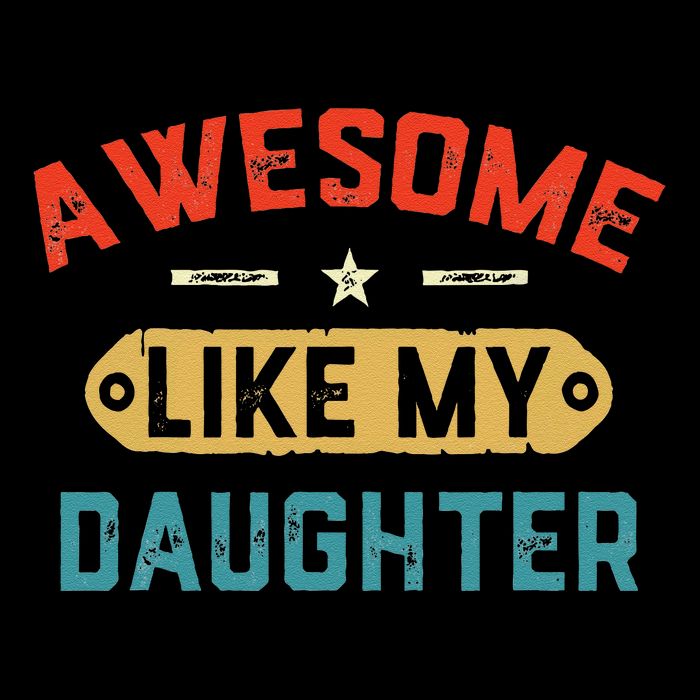 Awesome Like My Daughter Retro Man Dad Funny Fathers Day Short Acrylic Beanie