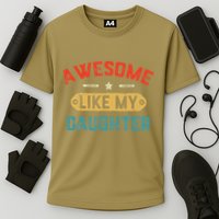 Awesome Like My Daughter Retro Man Dad Funny Fathers Day Cooling Performance Crew T-Shirt