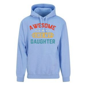 Awesome Like My Daughter Retro Man Dad Funny Fathers Day Unisex Surf Hoodie