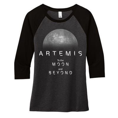 Artemis Launch Mission To The Moon And Beyond Women's Tri-Blend 3/4-Sleeve Raglan Shirt