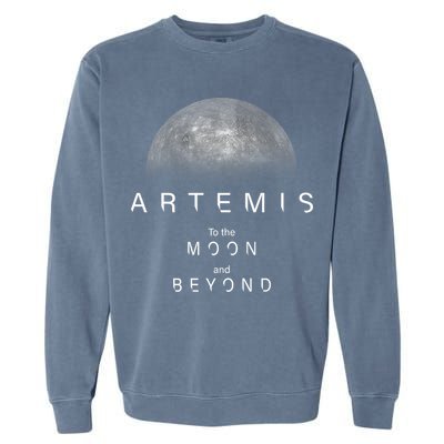 Artemis Launch Mission To The Moon And Beyond Garment-Dyed Sweatshirt