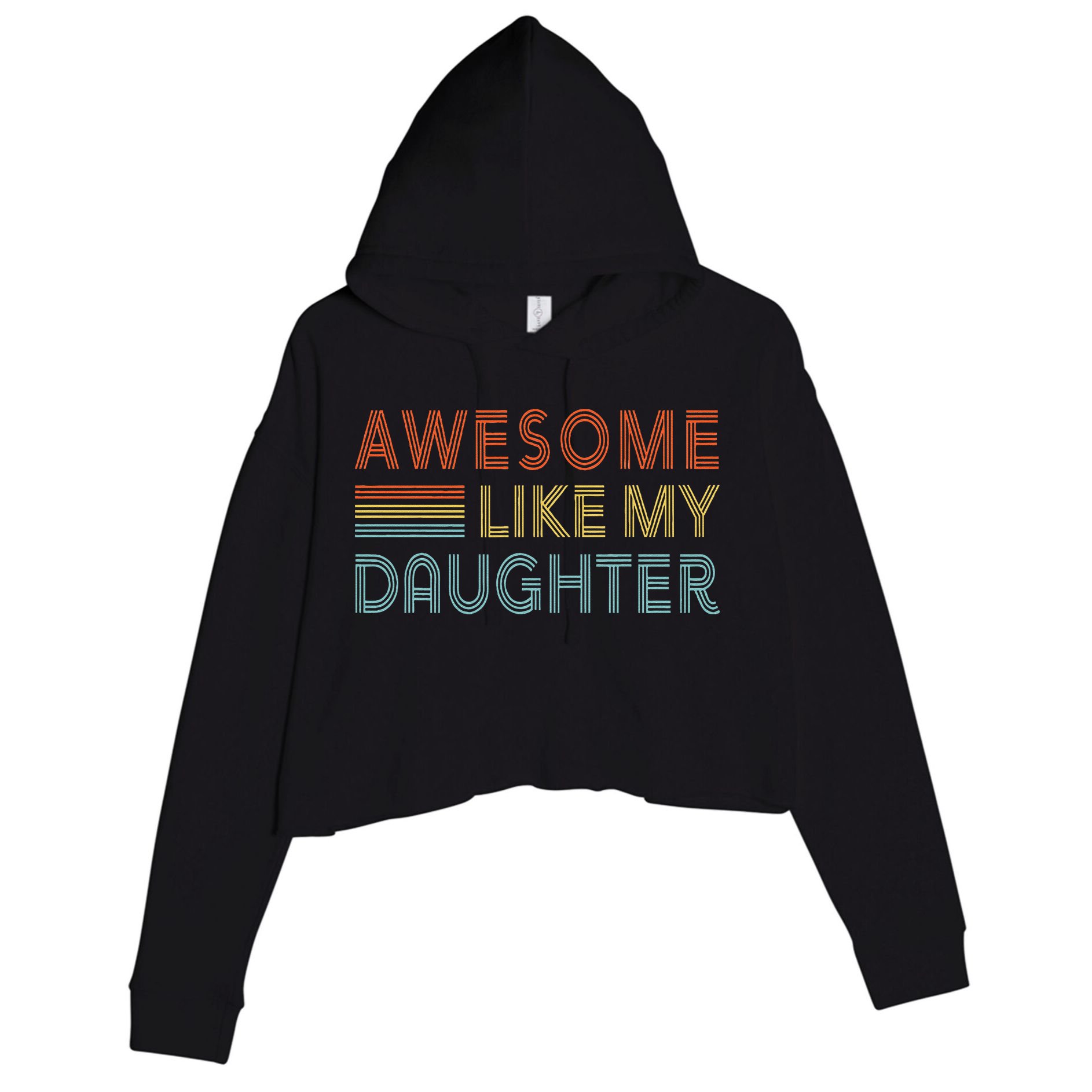 Awesome Like My Daughter Fathers Day Vintage Retro Dad Crop Fleece Hoodie